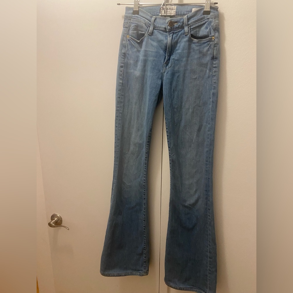 Frame Light Denim Flare Jeans
